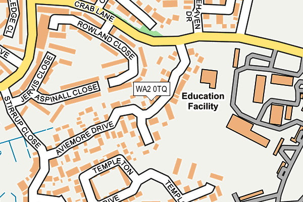 WA2 0TQ map - OS OpenMap – Local (Ordnance Survey)