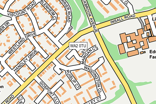 WA2 0TU map - OS OpenMap – Local (Ordnance Survey)