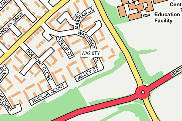 WA2 0TY map - OS OpenMap – Local (Ordnance Survey)
