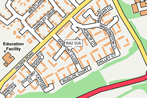 WA2 0UA map - OS OpenMap – Local (Ordnance Survey)