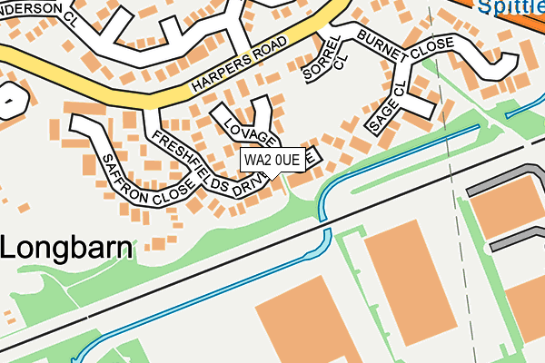 WA2 0UE map - OS OpenMap – Local (Ordnance Survey)