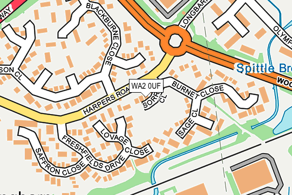 WA2 0UF map - OS OpenMap – Local (Ordnance Survey)