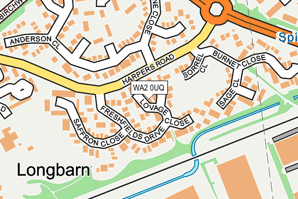 WA2 0UQ map - OS OpenMap – Local (Ordnance Survey)
