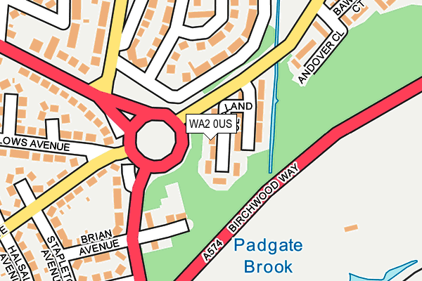 WA2 0US map - OS OpenMap – Local (Ordnance Survey)
