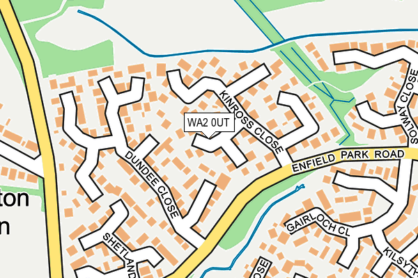 WA2 0UT map - OS OpenMap – Local (Ordnance Survey)