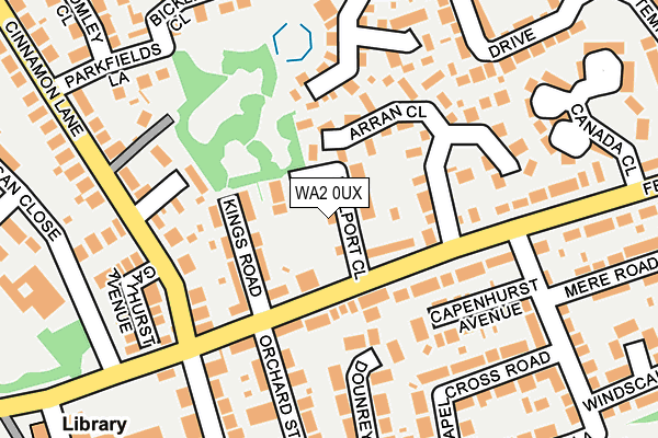 WA2 0UX map - OS OpenMap – Local (Ordnance Survey)