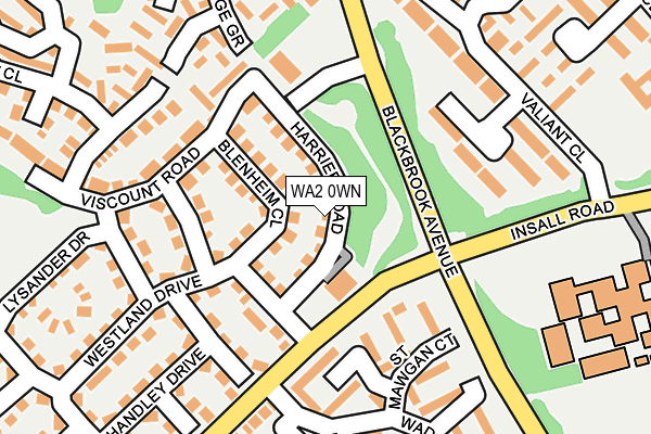WA2 0WN map - OS OpenMap – Local (Ordnance Survey)