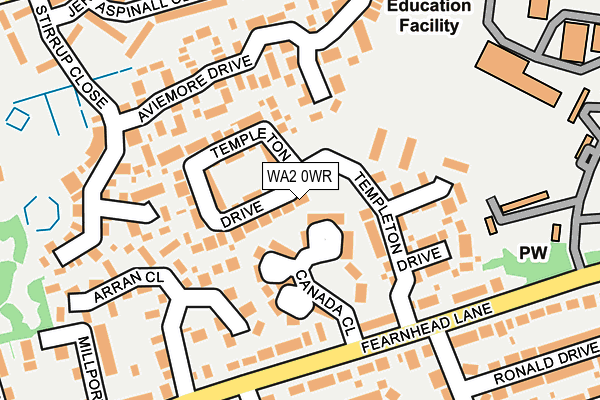 WA2 0WR map - OS OpenMap – Local (Ordnance Survey)