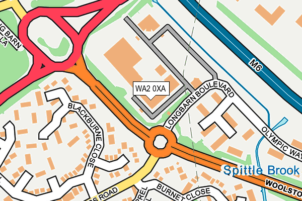 WA2 0XA map - OS OpenMap – Local (Ordnance Survey)