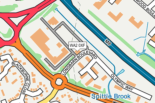 WA2 0XF map - OS OpenMap – Local (Ordnance Survey)