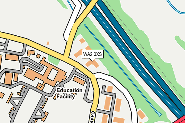 WA2 0XS map - OS OpenMap – Local (Ordnance Survey)