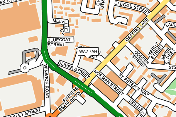 WA2 7AH map - OS OpenMap – Local (Ordnance Survey)