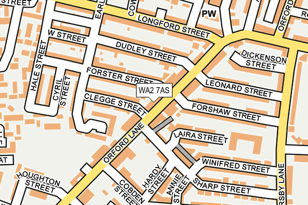 WA2 7AS map - OS OpenMap – Local (Ordnance Survey)
