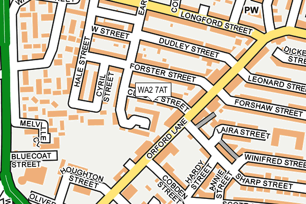 WA2 7AT map - OS OpenMap – Local (Ordnance Survey)