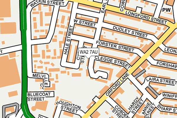WA2 7AU map - OS OpenMap – Local (Ordnance Survey)