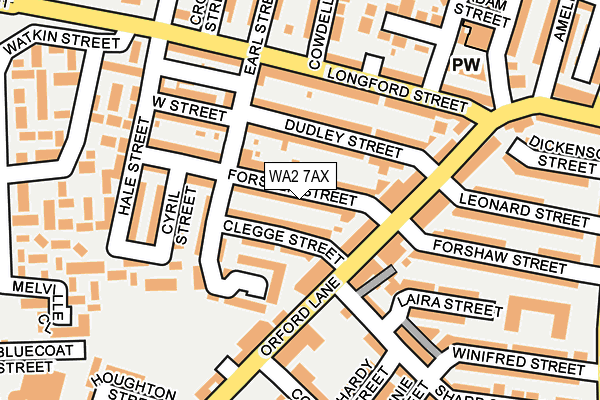 WA2 7AX map - OS OpenMap – Local (Ordnance Survey)