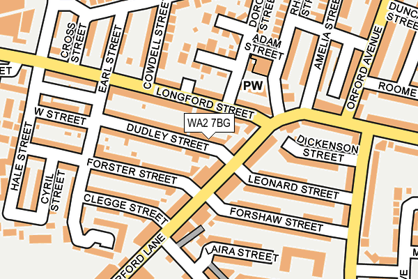 WA2 7BG map - OS OpenMap – Local (Ordnance Survey)