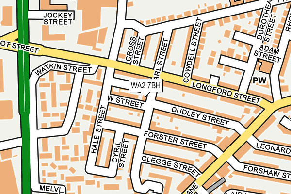 WA2 7BH map - OS OpenMap – Local (Ordnance Survey)