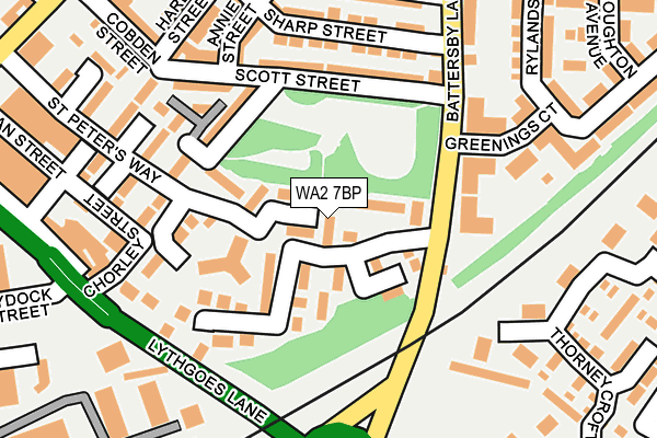 WA2 7BP map - OS OpenMap – Local (Ordnance Survey)