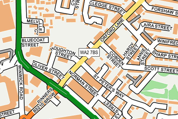 WA2 7BS map - OS OpenMap – Local (Ordnance Survey)