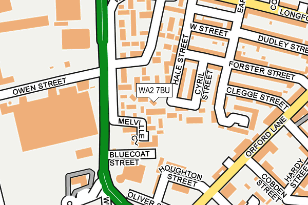 WA2 7BU map - OS OpenMap – Local (Ordnance Survey)
