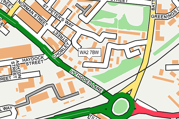 WA2 7BW map - OS OpenMap – Local (Ordnance Survey)