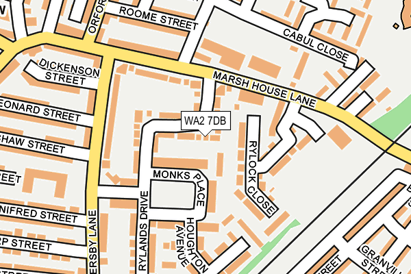 WA2 7DB map - OS OpenMap – Local (Ordnance Survey)