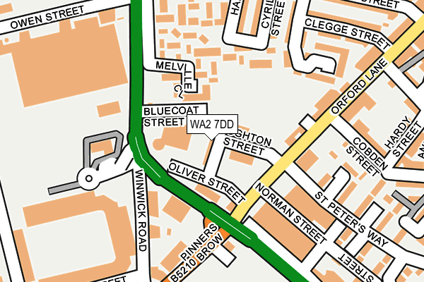 WA2 7DD map - OS OpenMap – Local (Ordnance Survey)