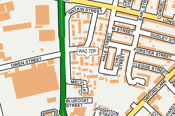 WA2 7DP map - OS OpenMap – Local (Ordnance Survey)