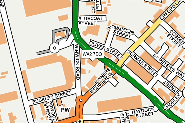WA2 7DQ map - OS OpenMap – Local (Ordnance Survey)