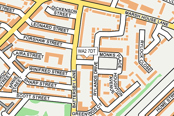 WA2 7DT map - OS OpenMap – Local (Ordnance Survey)