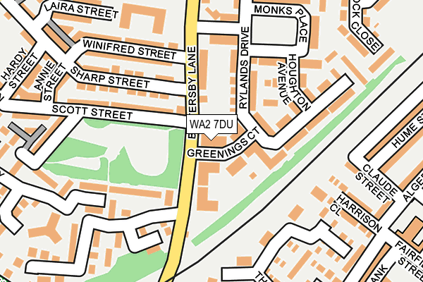 WA2 7DU map - OS OpenMap – Local (Ordnance Survey)