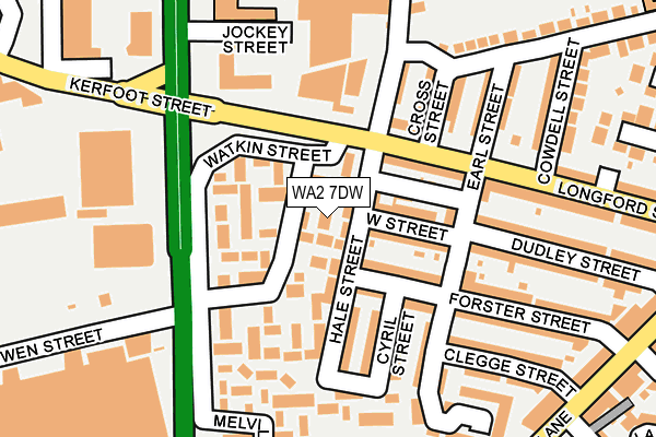 WA2 7DW map - OS OpenMap – Local (Ordnance Survey)