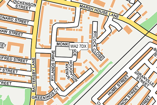 WA2 7DX map - OS OpenMap – Local (Ordnance Survey)