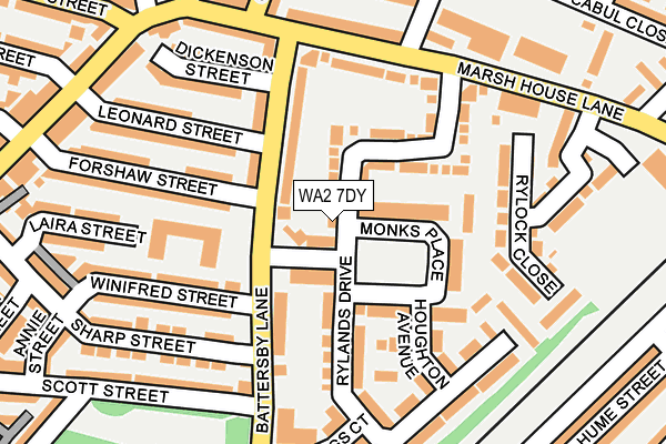 WA2 7DY map - OS OpenMap – Local (Ordnance Survey)