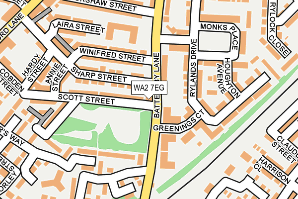 WA2 7EG map - OS OpenMap – Local (Ordnance Survey)