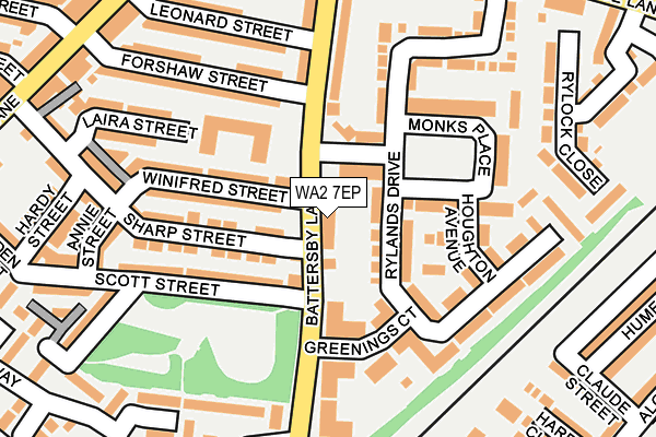 WA2 7EP map - OS OpenMap – Local (Ordnance Survey)