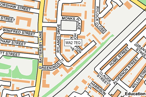 WA2 7EQ map - OS OpenMap – Local (Ordnance Survey)