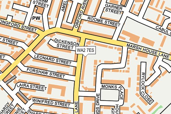 WA2 7ES map - OS OpenMap – Local (Ordnance Survey)