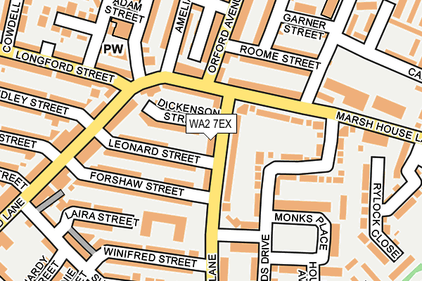 WA2 7EX map - OS OpenMap – Local (Ordnance Survey)