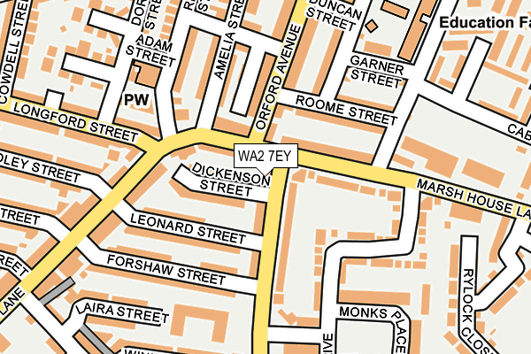 WA2 7EY map - OS OpenMap – Local (Ordnance Survey)