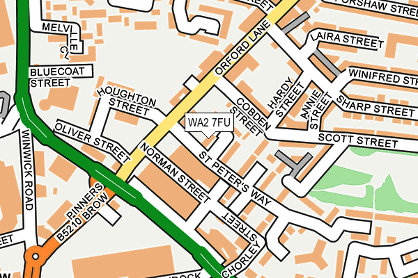 WA2 7FU map - OS OpenMap – Local (Ordnance Survey)