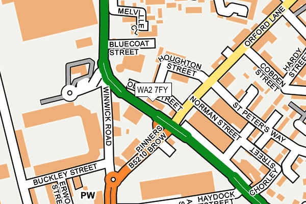 WA2 7FY map - OS OpenMap – Local (Ordnance Survey)