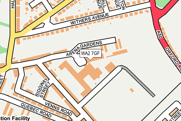 WA2 7GF map - OS OpenMap – Local (Ordnance Survey)