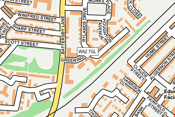 WA2 7GL map - OS OpenMap – Local (Ordnance Survey)