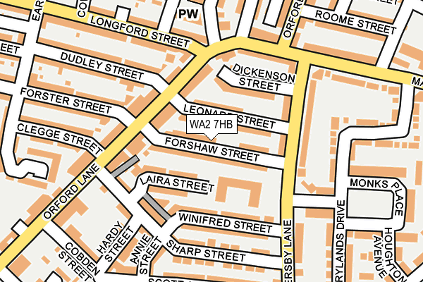 WA2 7HB map - OS OpenMap – Local (Ordnance Survey)