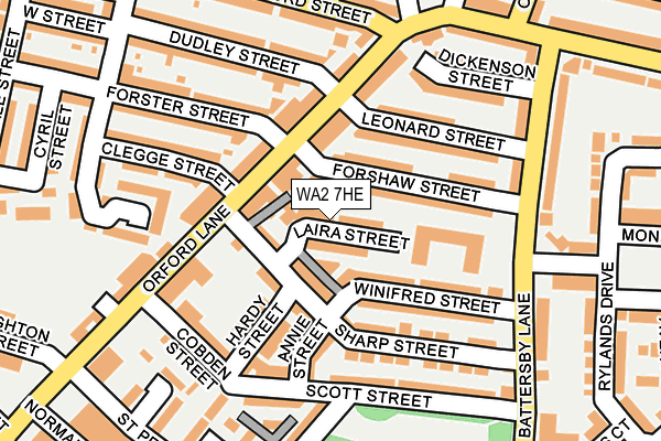 WA2 7HE map - OS OpenMap – Local (Ordnance Survey)
