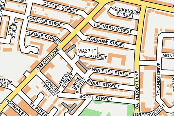 WA2 7HF map - OS OpenMap – Local (Ordnance Survey)