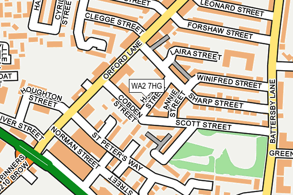 WA2 7HG map - OS OpenMap – Local (Ordnance Survey)