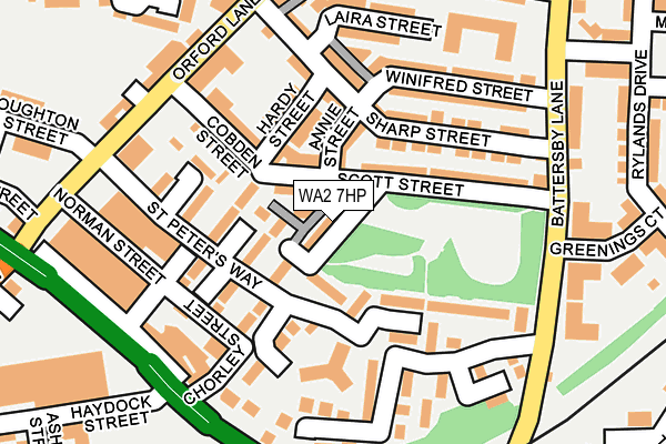 WA2 7HP map - OS OpenMap – Local (Ordnance Survey)